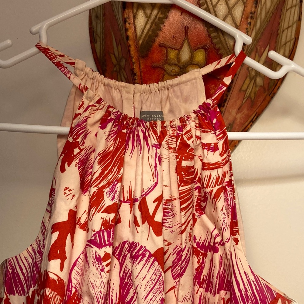 EUC Ann Taylor Petite •100% Cotton knee length Glamorous sleeveless summer dress - Picture 2 of 8